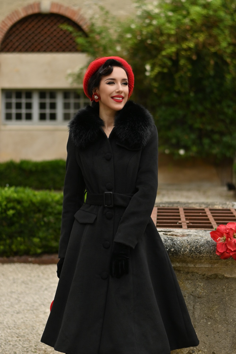 Matilda Swing Coat in Black in Black Hearts Roses London